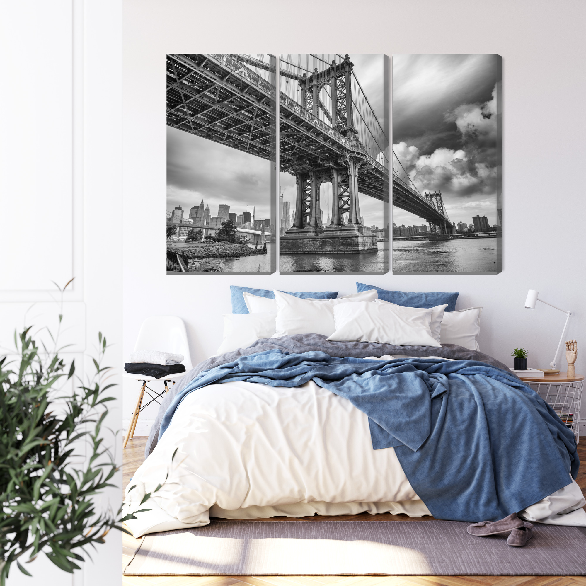 Mehrteiliges Leinwandbild Manhattan Bridge New York – Bild 2