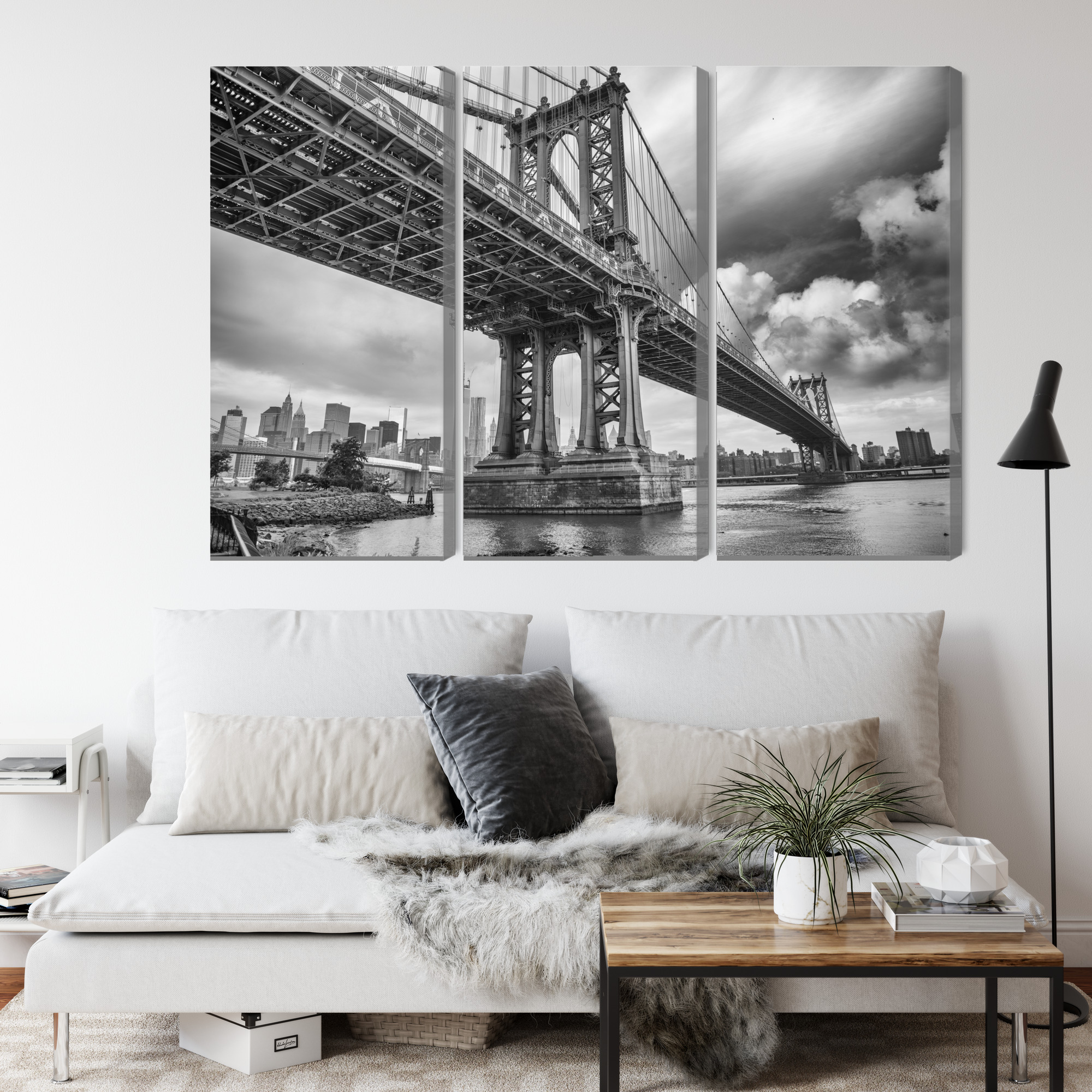 Mehrteiliges Leinwandbild Manhattan Bridge New York – Bild 3