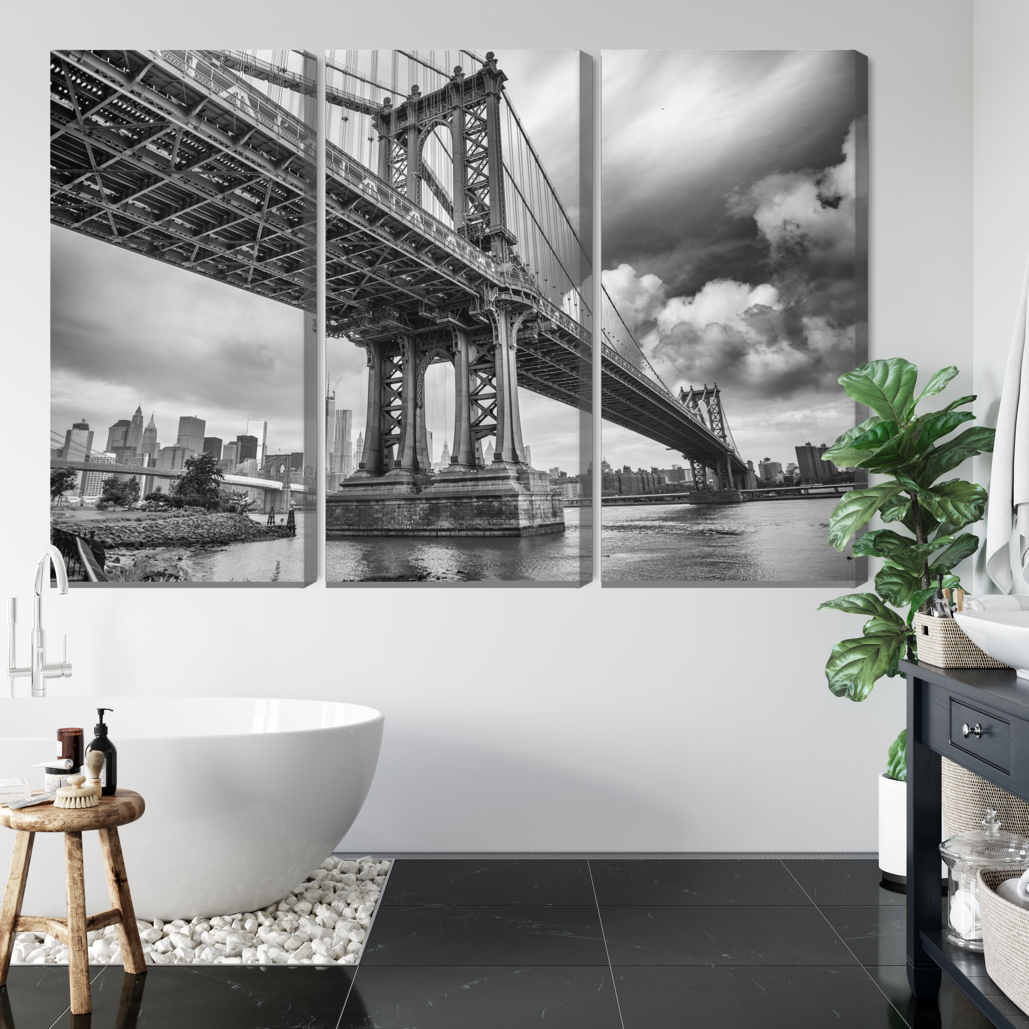 Mehrteiliges Leinwandbild Manhattan Bridge New York – Bild 4