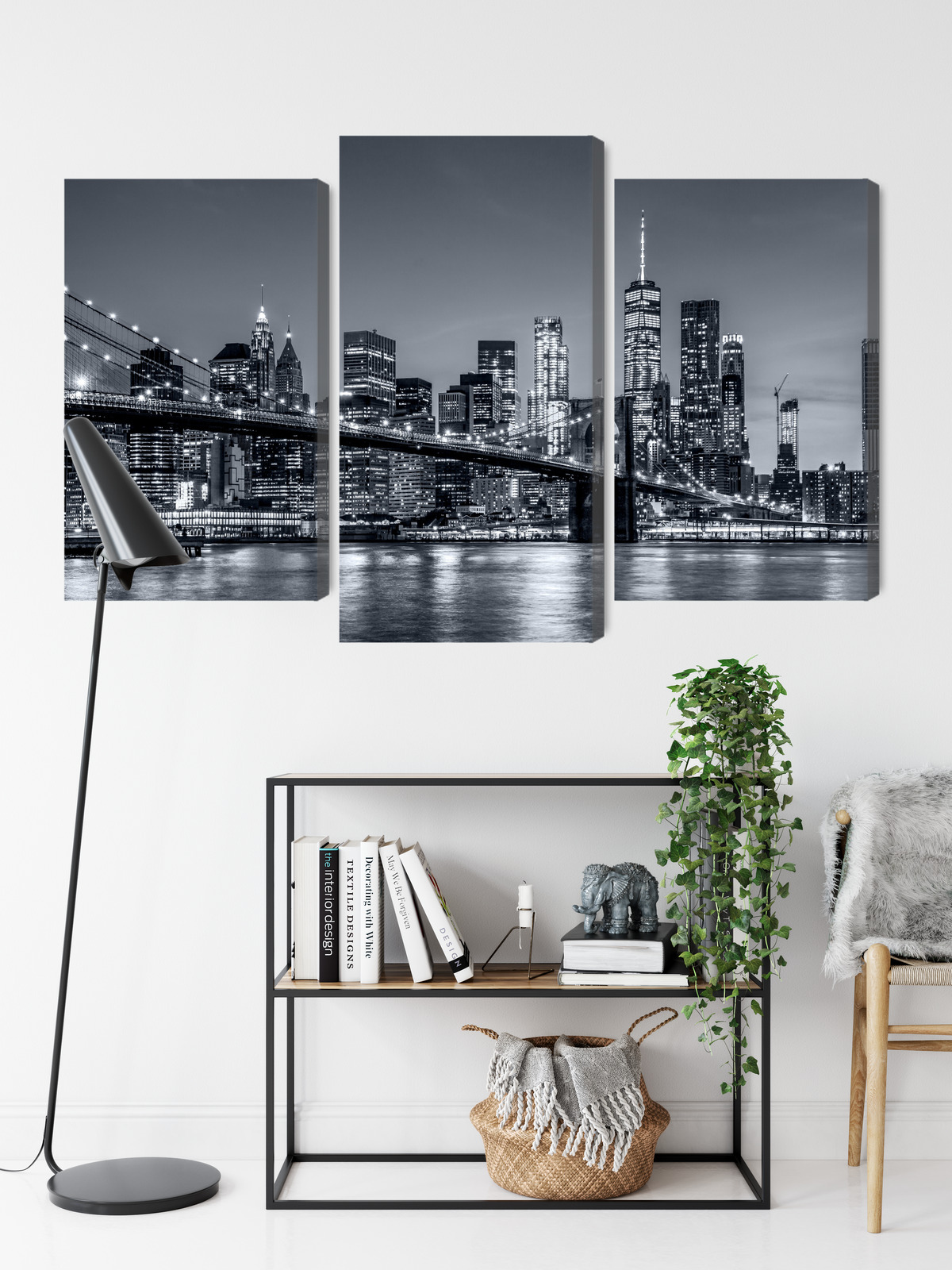 Multi panel canvas print New York skyline at night - Image 8