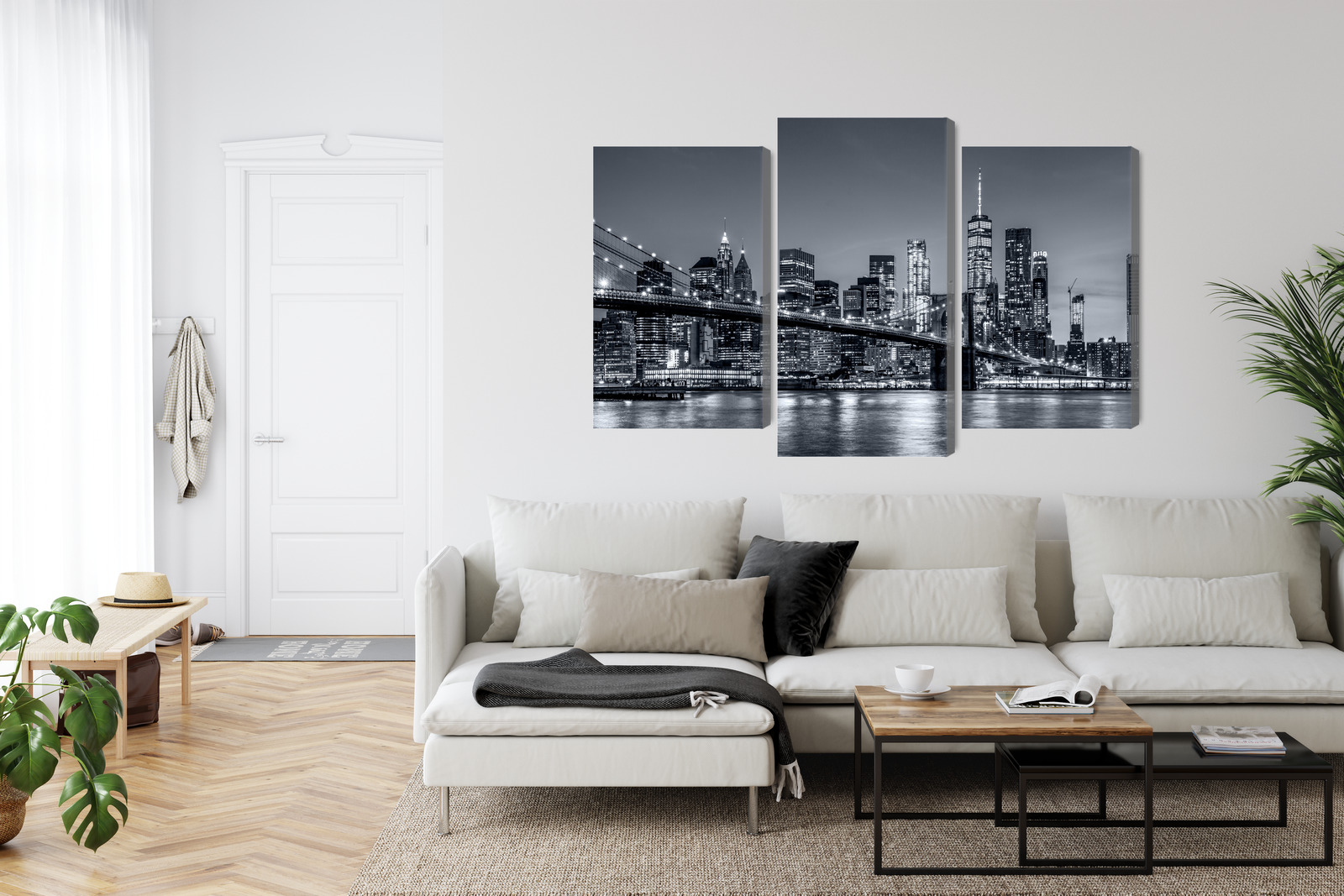 Multi panel canvas print New York skyline at night - Image 5