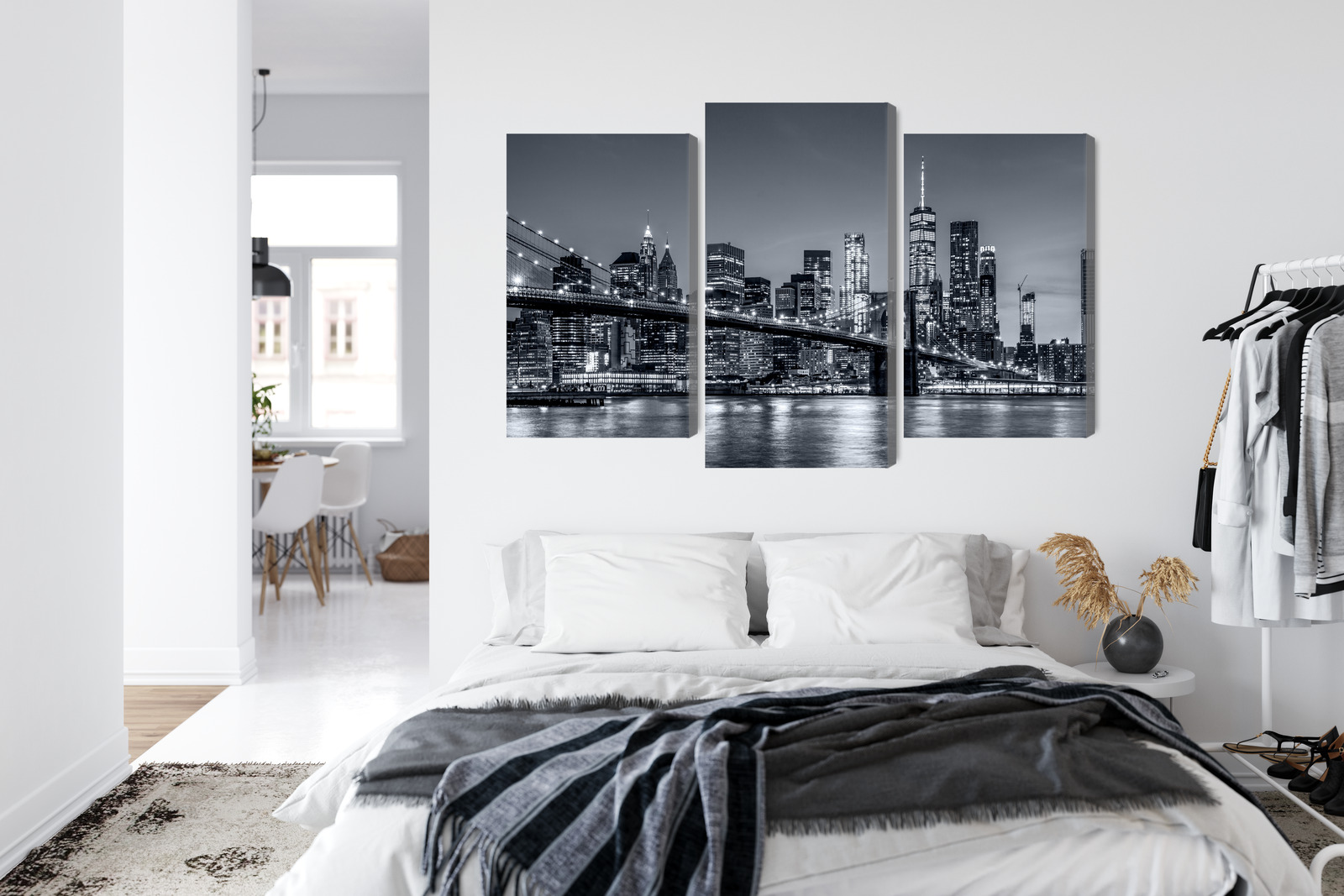 Multi panel canvas print New York skyline at night - Image 6