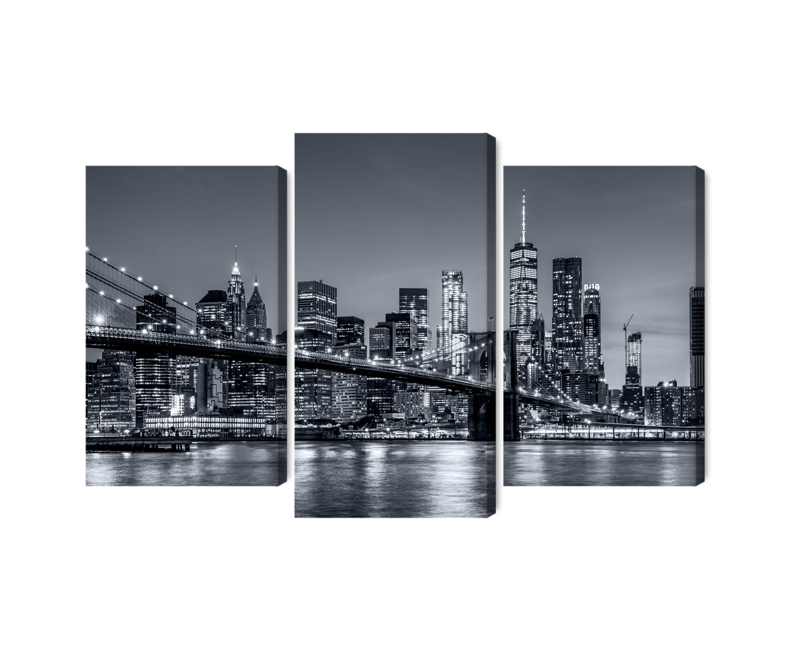 Multi panel canvas print New York skyline at night