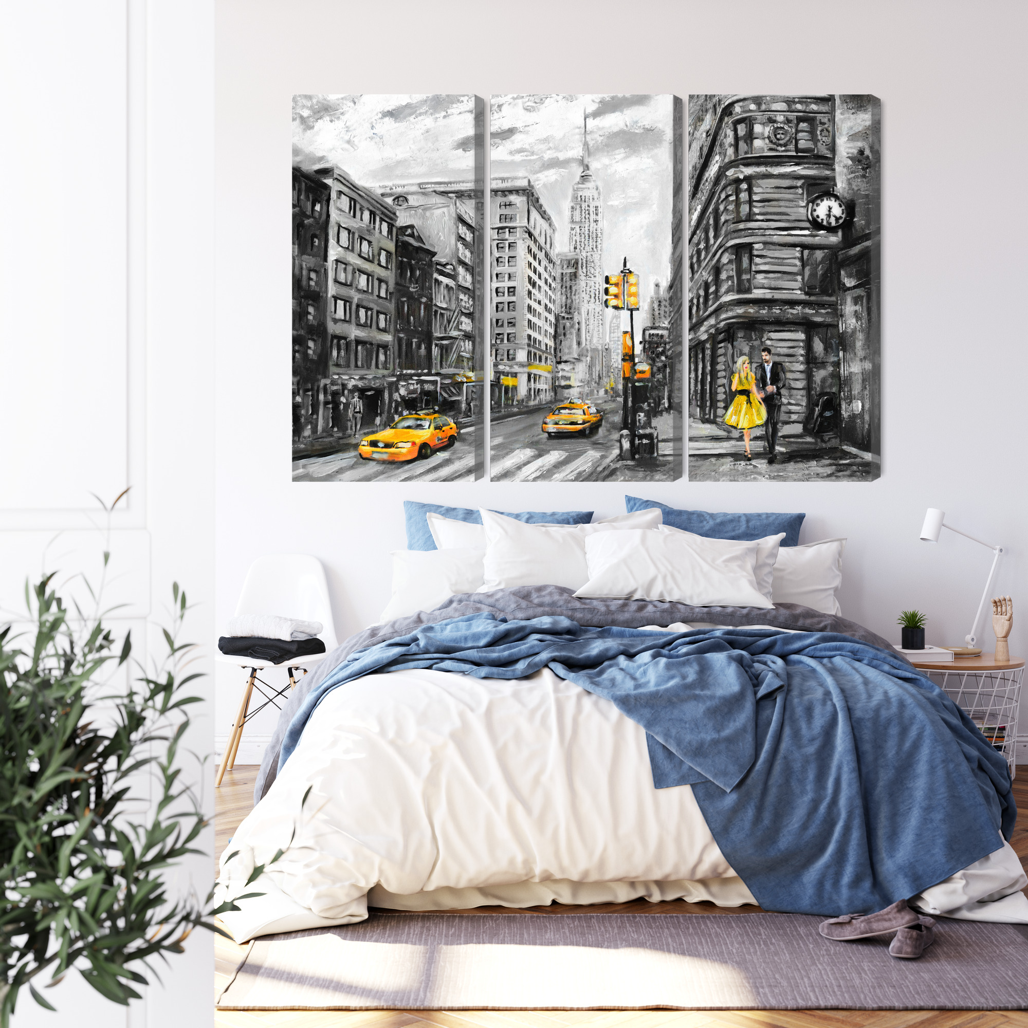 Multi panel canvas print New York with yellow taxi - Image 2